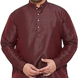 Plus Men's Cream And Maroon Silk Blend Kurta And Dhoti Set_VPLUSMK001nDT007MOTHER-picture-3