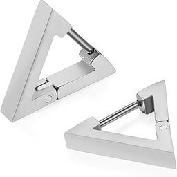Triangle Stainless Steel Stud Men's Earrings Stainless Steel Hoop Earrings for boys and girls-image-93