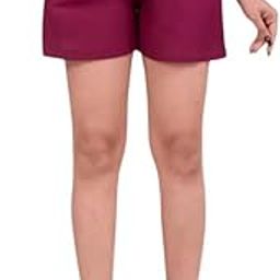 Women's Cotton Regular Relaxed Fit Solid Print Design Thigh Length Casual Summer Running Yoga Gym Night Wear Shorts Elastic Waistband and Drawstring with Pocket-image-19