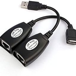 EKRAJ 150 Ft USB (Male) to RJ45 + USB (Female) USB Over Cat5/5e/6 Extension Adapter RJ45 -Up to 150ft Length USB LAN Extender-image-93