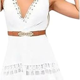 Women's Elastic Waist Belt with Gold Leaf Buckle, Black, 26-42 Inch Adjustable, 1 Inch Width-image-32