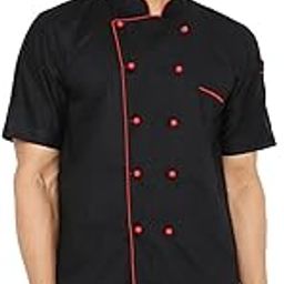 Associated Uniforms Premium COTTON Half sleeve Chef Coat (Chef Jacket - Smart Fit) (XXXL-46, BLACK)-image-3