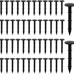 HASTHIP® 50 Pcs Landscape Staples for Securing Landscape Fabric, Ground Cover or Drip Irrigation Tubing, Anti-UV Plastic Garden Stakes Staples Securing Pegs (11cm)-8
