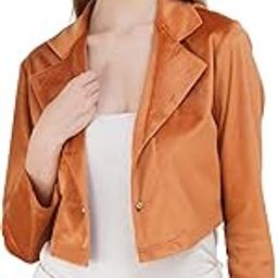 Women's Velvet Regular Fit Open Blazer-image-95