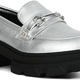 Silver Darlina Metallic Platform Loafers-image-14