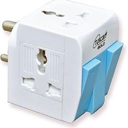 Hi-Plasst 3-Pin Multi Plug Socket with 3 Individual Switches | Universal Travel Adapter for 2-Pin & 3-Pin Devices | 3-Way Plug Extension with Safety Shutter, Fuse & LED Indicator for Home and Office-1