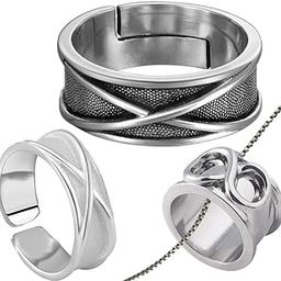 3Pcs Anime Goku Black Ring,Time Ring with Necklace Cosplay Prop Accessory-image-9