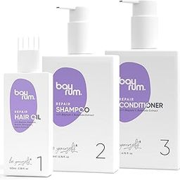 BAYRUM. Hair Care Kit for Damaged Hair Repair, Hair Oil 100ml + Shampoo 200ml + Conditioner 200ml | For All Hair Type | with Bayrum, Avocado, Brahmi, Bhringraj & Heena extract | For Men & Women.-52