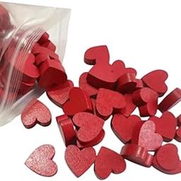 THE STYLE SUTRA 100x Valentine's Day Heart Wood Sign Figurine for Tabletop Decor Shelf Party-32