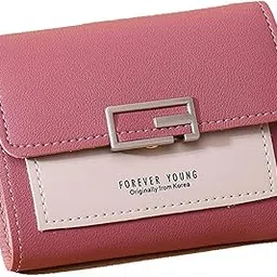Leather Mini Women's Wallets Short Wallet Travel Mini Wallets Tri Fold Wallet for Womens Girls(Multicolor)-image-11