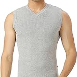 Men Solid Soft Cotton Rib V-Neck Muscle Vest for Men | Sporty Vest for Men | Stretchable, Breathable Inner Vest-image-13