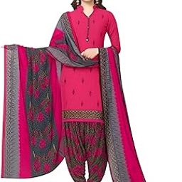 Women's Unstiched Crepe Dress Materials | Crepe Salwar Suit for Women with Dupatta | Suit Material for Woman unstitched-image-51