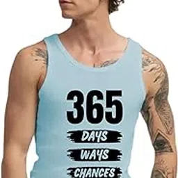 uniplanet store Cotton Blend 365 Days Regular Fit Skyblue Men's Vest-picture-26