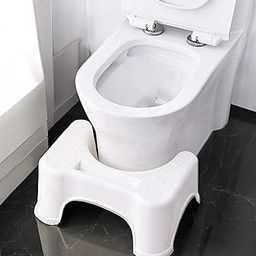 Techhark® Perfect Posture Plastic Squat Baby Potty Step Stool for Western Toilet Scientific Angle, Anti-Slip, Anti-Constipation, 18 cm Height (White)-image-99