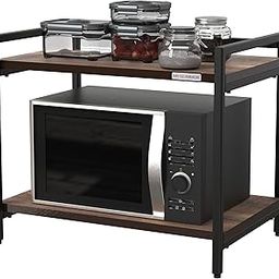 MY ARMOR 2-Tier Wooden Microwave Stand for Kitchen Platform – Multi-Purpose Rack for Storage & Organising of Mixer Grinder and Other Appliances | OTG | Dish Rack Organiser - Brown-31