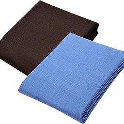 KUNDAN SULZ GWALIOR Men's Cotton Shirt & Trouser Fabric Combo Set (Un-Stitch; 1.20 & 2.25 Meter: Dark Brown & Dark Sky Blue)-image-18