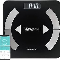 RHINO Smart Scale for Body Weight, High Precision, Bluetooth, Fitdays App, iOS and Android, Weight Loss, 14 Body Indicators (Black)-image-20