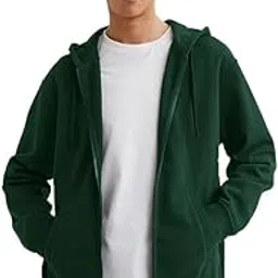 paklon Hoodie for Men Solid Zipper Hoodie with Full Sleeves Cotton Sweatshirt Winter Wear-picture-6