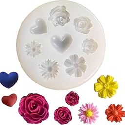 UKIYO international® - Mini Flower Silicone Molds Candle Topper Mould Mix Flowers 8 Cavity Chocolate Mold Cake Gumpaste Clay Craft Small Moulds-image-75