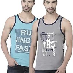 Mens Assorted Cotton Printed Vest Tank top Assorted (Any Colours) (Pack of 2)-image-8
