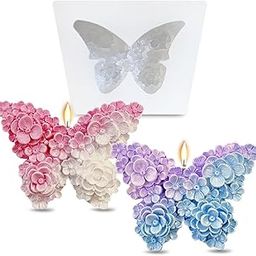 Skytail Butterfly Flower Shape Candle Mold Butterfly Candle Wax Melts Aromatherapy 3D Fondant Chocolate Cake Mold Cake Decoration Cupcake Topper Epoxy Resin Mold DIY Mini Handmade Soap Molds-image-57