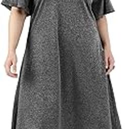 Women's Plus Black Shimmer A-line Dress - (DRS_Aline_KSHMR)-image-1