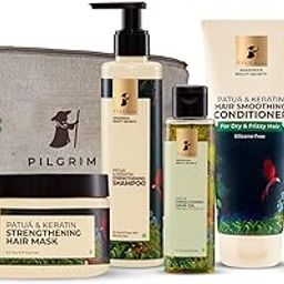Pilgrim Amazonian Patuá Hair Essentials Ritual Premium with FREE JUTE BAG|Patuá Hair Oil (115 ml)+ Patuá Shampoo(200 ml) + Patuá Conditioner(200 ml) + Patuá Hair Serum(100 ml)+ Patuá Hair Mask(200 gm).-image-2