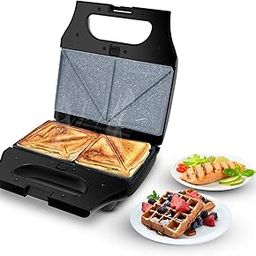 wipro Elato Bs302 800 Watt 3-In-1 Detachable Sandwich Maker, Removables Plates For Toaster, Griller & Waffle Maker, Non-Toxic Ceramic Coating,2 Year Warranty, Regular Bread Size For 2 Slices, Black-picture-29