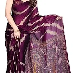 superlaxmi Women's Chiffon Floral Printed Saree with Blouse Piece-picture-3