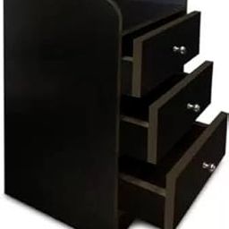 Side Table for Bedroom | Wooden Side Tables with Drawers | Nightstand Side Table for Bedroom | Nigh Stand End Table with 3 Drawers Storage for Home | Engineered Wood-image-26