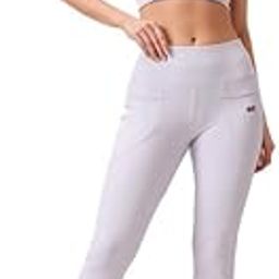 Women's High-Waist Ribbed Flared Yoga Pants and Medium Impact Sports Bra with Removable Cups - Purple-image-36