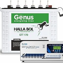 Genus Inverter with Battery Combo (Inverter: Challenger 1200 / Pure Sine Wave / 900VA / 12V / 3 Years Warranty || Battery: GTT170 / TT Battery / 150Ah / 60M (30 + 30) Warranty, Best for Home & Office-picture-13
