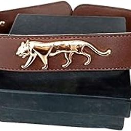 Women's Waist Belt with Animal Embellishment, Tan,Green,Brown,Meroon-image-59