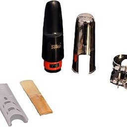 Music Gallery Alto Saxophone Mouthpiece, brass nickel ligature cap and Reed (Beige)-image-46