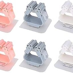Komoko Wall Mounted Self Adhesive Multipurpose Mop/Broom Holder Hooks for Bathroom & Kitchen | Durable ABS Material Waterproof Broom Storage Organizer Hooks/Hanger (Assorted Colours, Pack of 6)-image-17