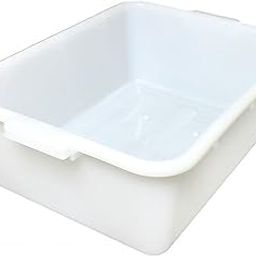 TrueCraftware- 20-1/2" x 15-1/2" x 5" Utility Kitchen Bus Box/Tub/Bin with Handles White Color- Heavy Duty Plastic Restaurant Tub/Dish Washing Box Wash Basin Tub for Kitchen Home Restaurants-12
