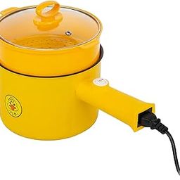 Kiesh Multipurpose Electric Noodle Hot Pot with Steamer Non-stick Bottom Stainless Steel Electric Soup pot | Electric Mini Skillet | Cooker | Fraying Pan Rice Chafing Dish(Random Color-1Pcs)-picture-22