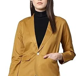 jompers Women's Regular Fit Single Breasted Blazer-picture-4