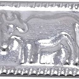 Sahiba Gems Pure Silver Square Piece Cow Chandi Ki Cow ~ Pooja Items (चांदी की गाय)-image-117