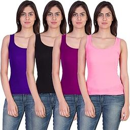 Combo of 4 Tank Top Vest Camisole Sando for Women-image-51