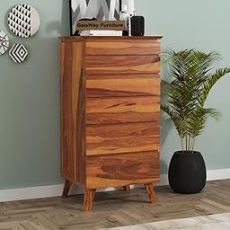 GateWay Furniture Sheesham Wood Chest of Drawers - 6 Drawer Storage (Honey Finish)-image-9