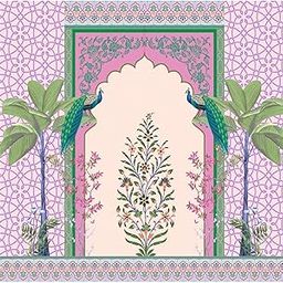 Weddingg Decoration Curtains for Background |Wedding Backdrop Cloth | Wedding Haldi Functions Festival Decoration Cloth Pink Clour 8x8 feet (Purple 2 Peacock Backdrop) Traditional Backdrop Cloth-image-37