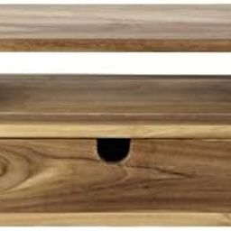 OGESTA Floating Nightstand - Bedside Table - Wooden Nightstand - Wood Side Table Teak Finish-image-19