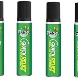 ZANDU Relief Roll-on For Headache Balm 4 x 9 ml Packs Liquid-0