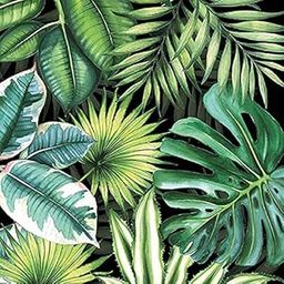 DCAD Decoupage Paper Napkin Tissue - Tropical Leaves Black (Pack of 20 Same Design, Size 33 cm X 33 cm)-picture-23