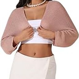 SHOWOFF Women's Peach Solid Crop Shrug-CHN-D-5003_Peach-52