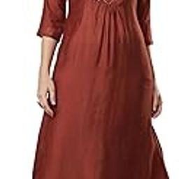 A-Line roman silk kurta set with zari embroidery with buttons on front yoke.-image-37