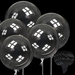 FI - FLICK IN Rubber Pack Of 5 Transparent Bubble Balloons 20 Inches, Crystal Clear Bobo Balloon For Led Light Up Balloons Helium Style, Decoration For Christmas, Wedding, Anniversary, Birthday Party-picture-16