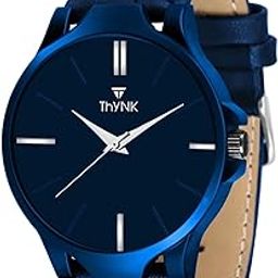 Analog Blue Dial Men's Watch with Round Case & Leather Strap ? Classic & Minimalist Look-image-7