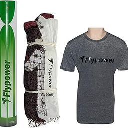 FLYPOWER BADMINTON FEATHER SHUTTLE COCK GREEN WITH NET 850 MEHROON AND T-SHIRT U.K RANJINI GREY SIZE XL-image-79